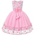 thumbnail image 1 of Girl's Embroidered Dress Girl's Evening Lace Princess Dress Flower Girl Mesh Fluffy Dress, 1 of 8