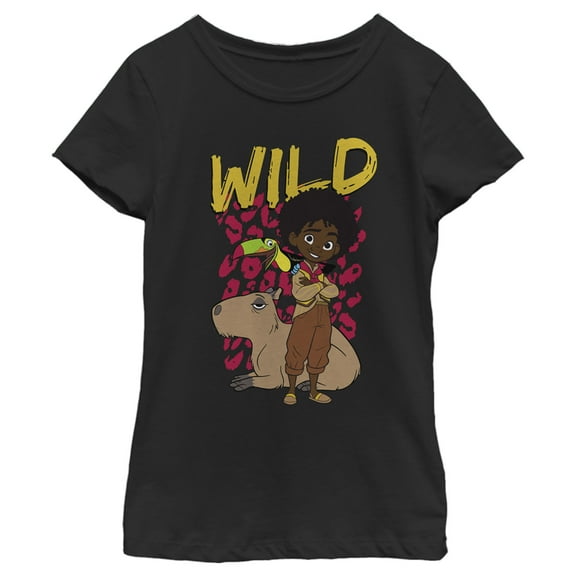 Girl's Encanto Antonio Wild Child  Graphic Tee Black X Large