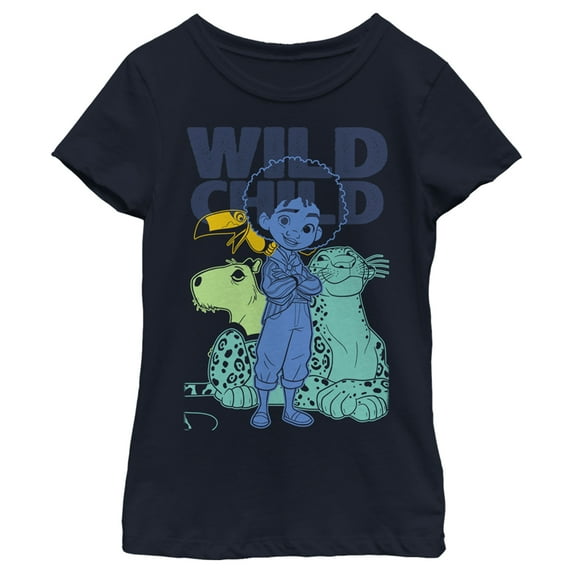 Girl's Encanto Antonio and His Animals Graphic Tee Navy Blue Small