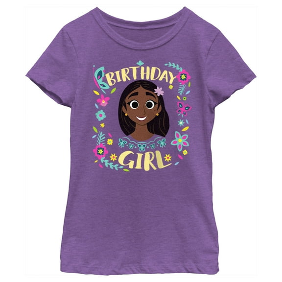 Girl's Encanto Birthday Girl Isabela  Graphic Tee Purple Berry X Large