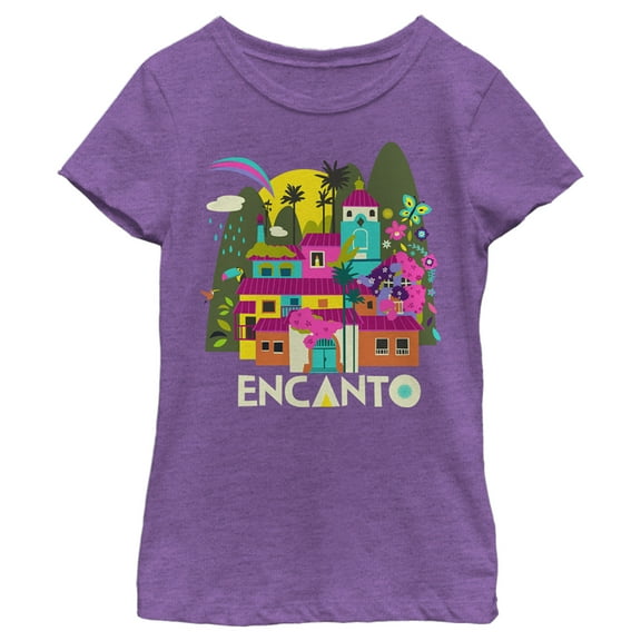 Girl's Encanto Casa Magic  Graphic Tee Purple Berry Small