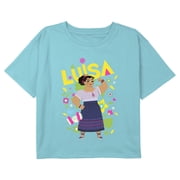 Girls Encanto Cutout Strong Luisa Graphic Cropped T-Shirt Blue Medium