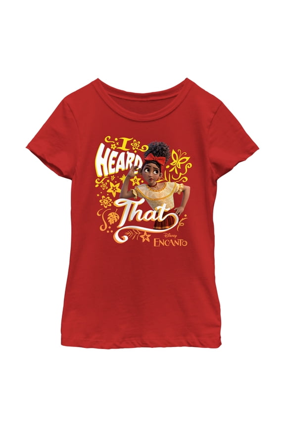 Girl's Encanto Dolores I Heard That Graphic Tee Red Medium