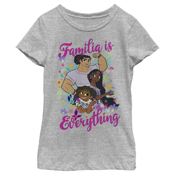 Girl's Encanto Familia is Everything  Graphic Tee Athletic Heather X Large