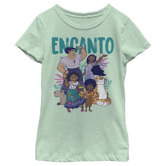 Girl's Encanto Family  Graphic Tee Mint Medium