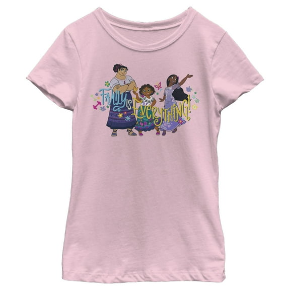 Girl's Encanto Family is Everything Sisters  Graphic Tee Light Pink Small