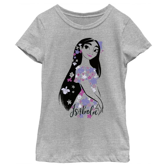 Girl's Encanto Isabela Portrait Magical Floral Powers Graphic Tee Athletic Heather Large
