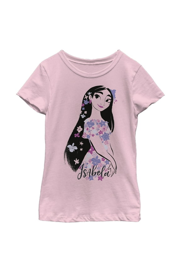 Girl's Encanto Isabela Portrait Magical Floral Powers Graphic Tee Light Pink X Small