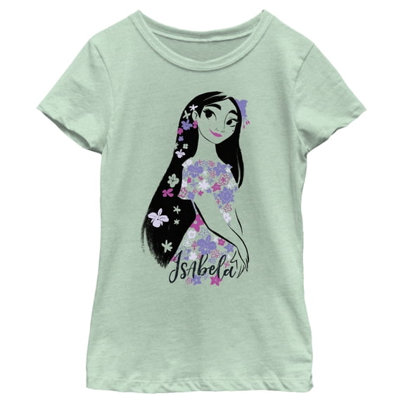 Girl's Encanto Isabela Portrait Magical Floral Powers Graphic Tee Mint Medium