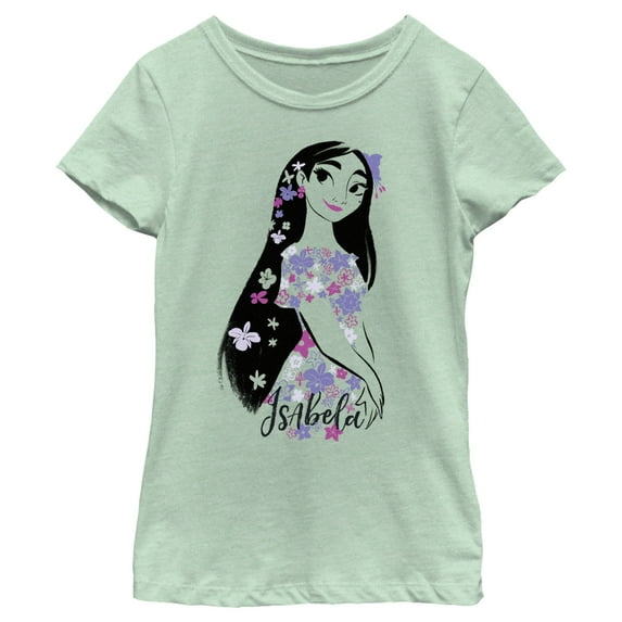 Girl's Encanto Isabela Portrait Magical Floral Powers Graphic Tee Mint X Small