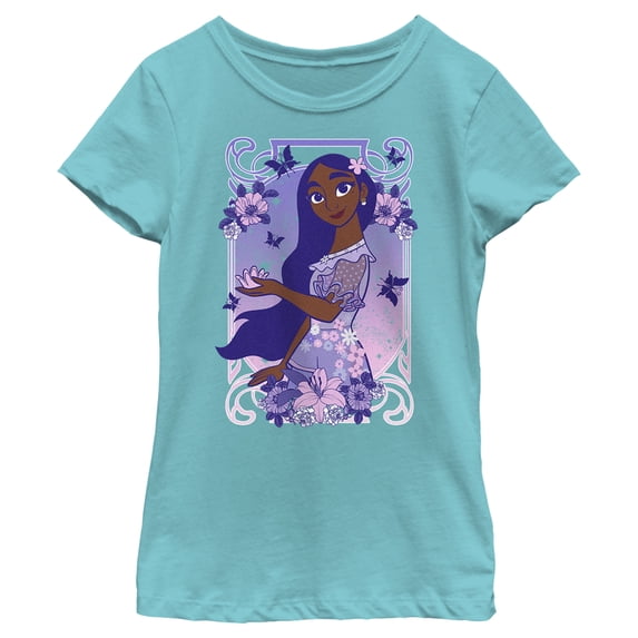 Girl's Encanto Isabela Pretty in Purple Graphic Tee Tahiti Blue Medium
