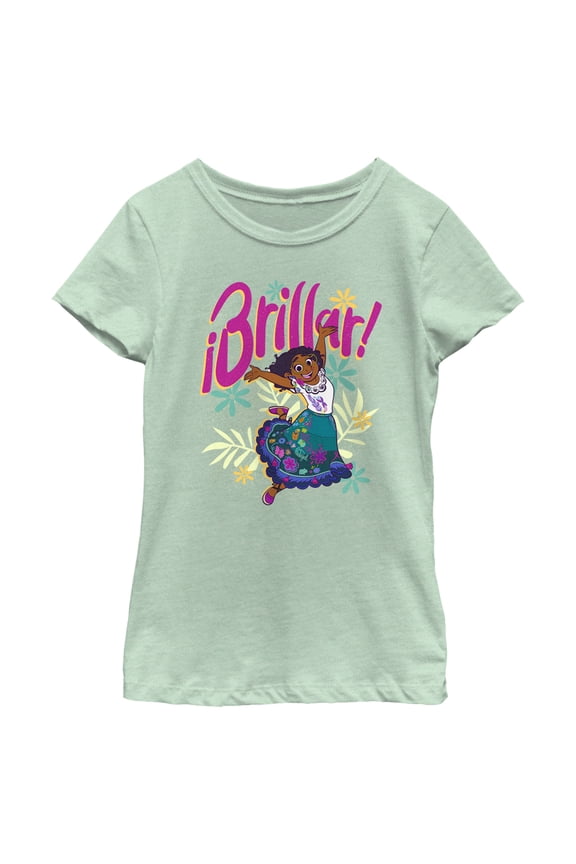 Girl's Encanto Mirabel Brillar Happy Dance Graphic Tee Mint Medium