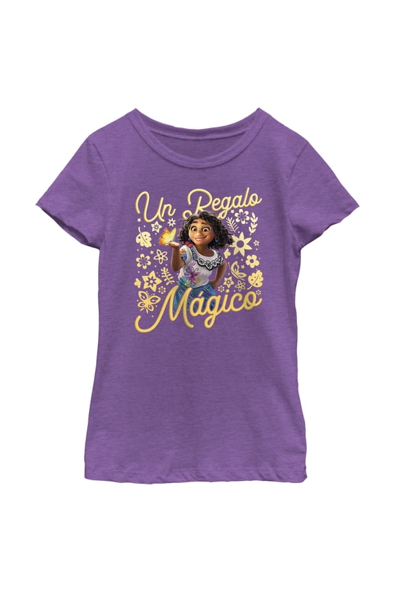 Girl's Encanto Mirabel Un Regalo Magico Graphic Tee Purple Berry Large