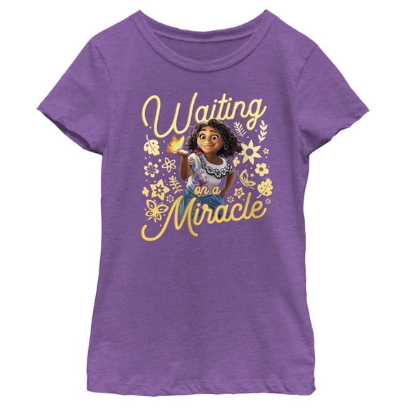 Girl's Encanto Mirabel Waiting on a Miracle Graphic Tee Purple Berry Small