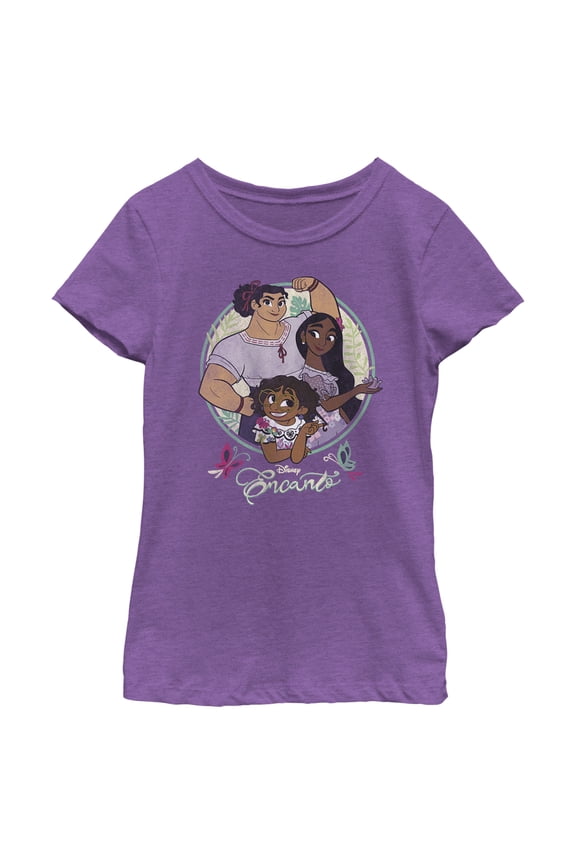 Girl's Encanto Mirable, Isabela & Luisa Magical Sisters Graphic Tee Purple Berry Small