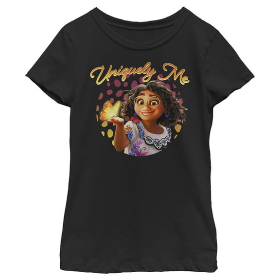 Girl's Encanto Mirable Uniquely Me Graphic Tee Black Large