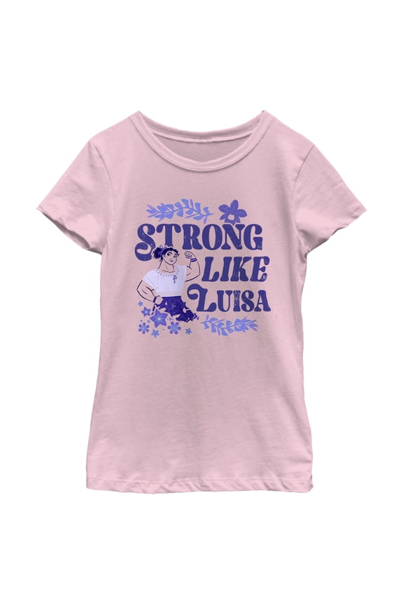 Girl's Encanto Strong Like Luisa Ornate Flower Graphic Tee Light Pink X Large