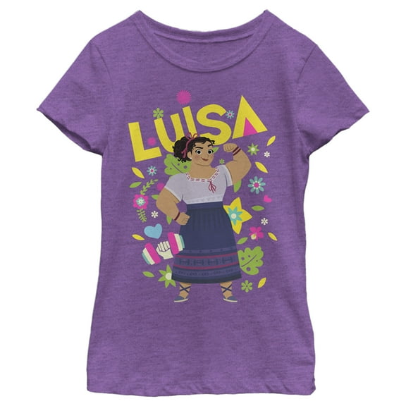 Girl's Encanto Strong Luisa  Graphic Tee Purple Berry Large
