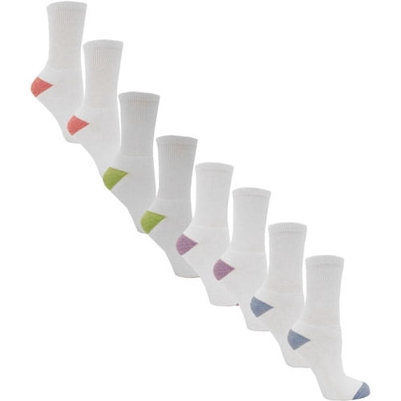Girl`s Everyday Basic 6 Pack Athletic Crew Socks, 10.5-4