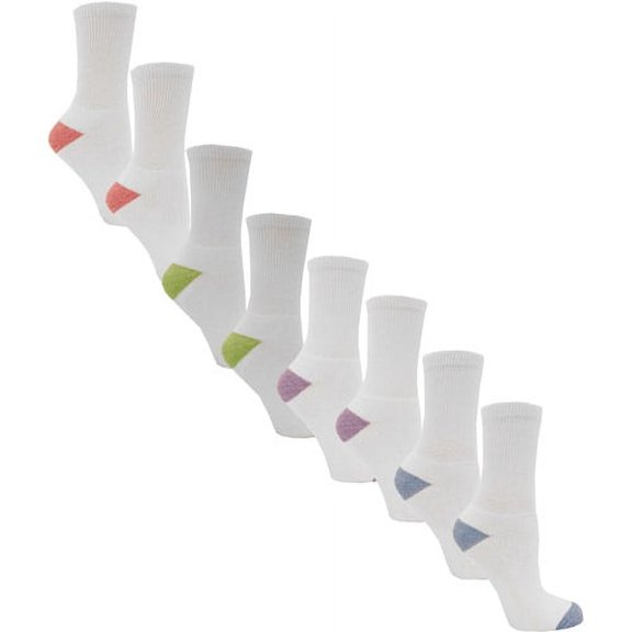 Girl`s Everyday Basic 6 Pack Athletic Crew Socks, 10.5-4