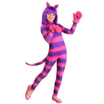 Girl's Feisty Cheshire Cat Bodysuit Costume