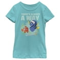 thumbnail image 1 of Girl's Finding Dory Always A Way Graphic Tee Tahiti Blue Large, 1 of 4