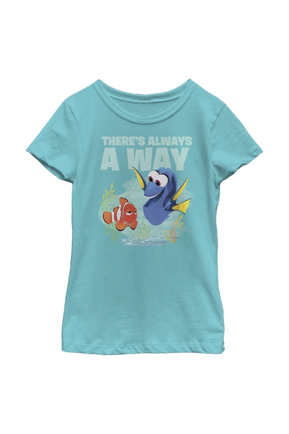 Girl's Finding Dory Always A Way Graphic Tee Tahiti Blue X Small