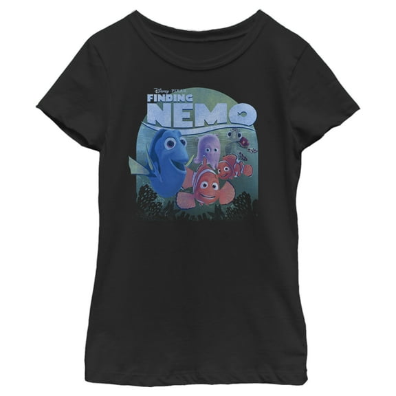 Girl's Finding Nemo Group Picture Graphic Tee Black Large