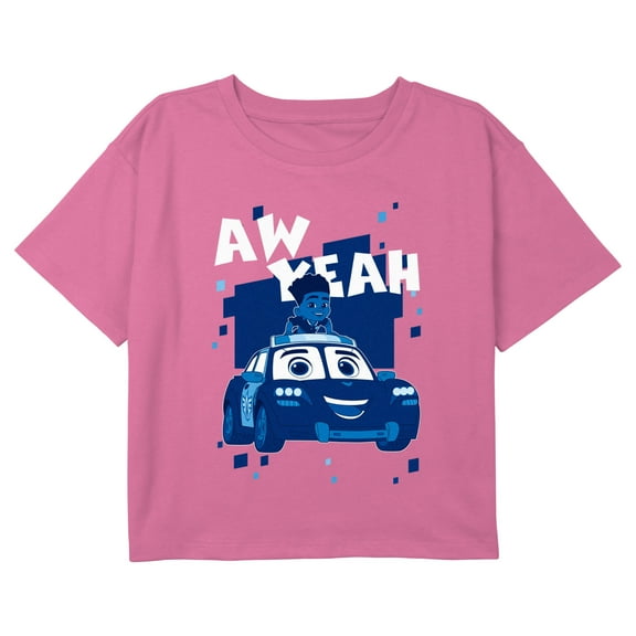Girl's Firebuds Aw Yeah Jayden and Piston Graphic Cropped T-Shirt Light Pink X Large
