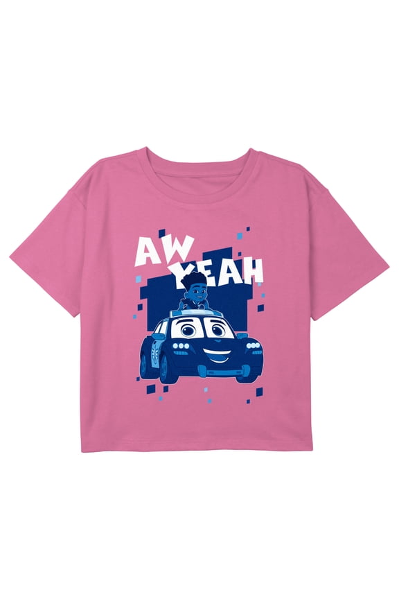 Girl's Firebuds Aw Yeah Jayden and Piston Graphic Cropped T-Shirt Light Pink X Small