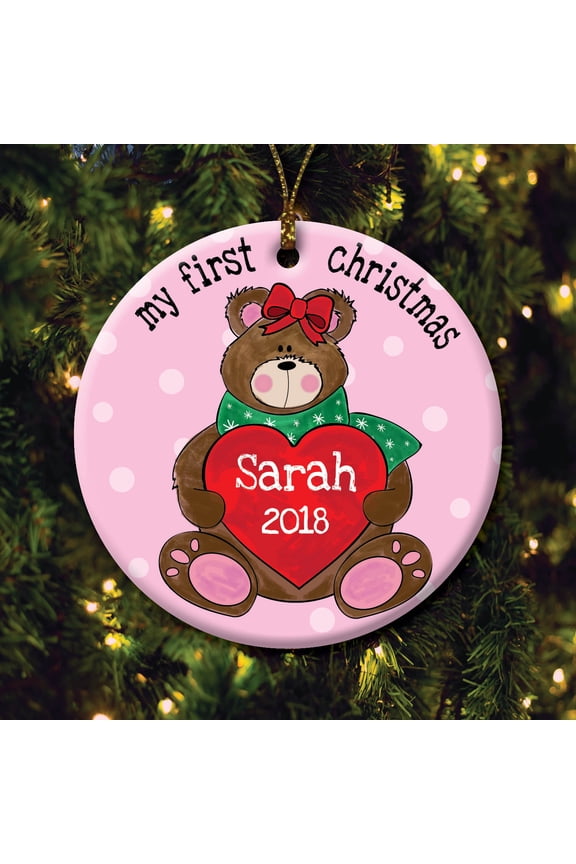 Girl's First Christmas Personalized Ornament