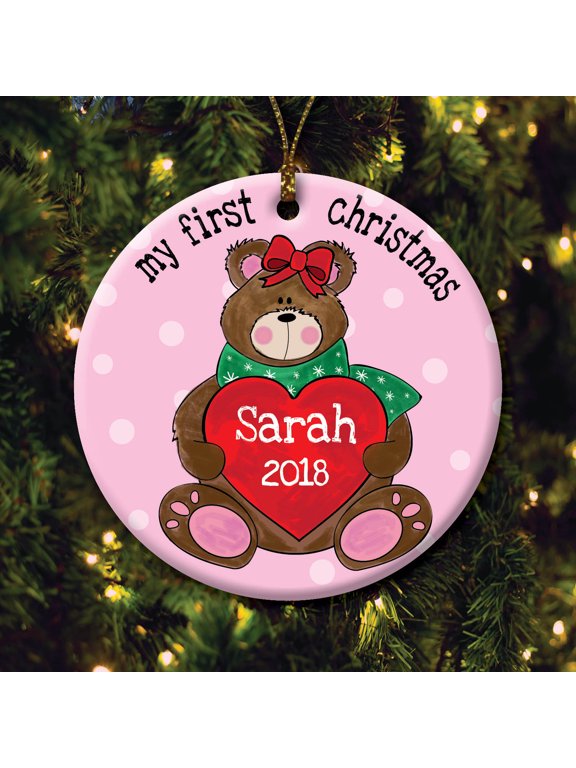 Girl's First Christmas Personalized Ornament
