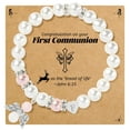 thumbnail image 1 of Girl's First Communion Gift, Angel Wings Heart Letter Pearl Bracelet, 1 of 6