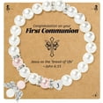 thumbnail image 1 of Girl's First Communion Gift, Angel Wings Heart Letter Pearl Bracelet, 1 of 6