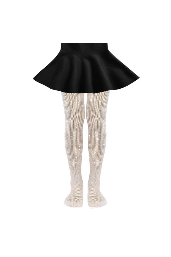 Girl's Fishnet Tights Fishnet Stockings Glitter Tights Bling Legging Mesh Socks Rhinestone Hollow Out Pantyhose For Christmas Dress Up Party Socks for Boys Low Socks Girls Boys Socks 6 Years