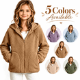 thumbnail image 1 of Girl's Fleece Hooded Jackets - Zip up Coat for Fall Winter - Soft Warm Long Sleeve Zipper Outerwear with Pockets, 1 of 9