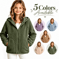 thumbnail image 1 of Girl's Fleece Hooded Jackets - Zip up Coat for Fall Winter - Soft Warm Long Sleeve Zipper Outerwear with Pockets, 1 of 9