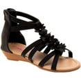thumbnail image 1 of Girl's Flower Zipper Back Wedge Sandal, 1 of 7