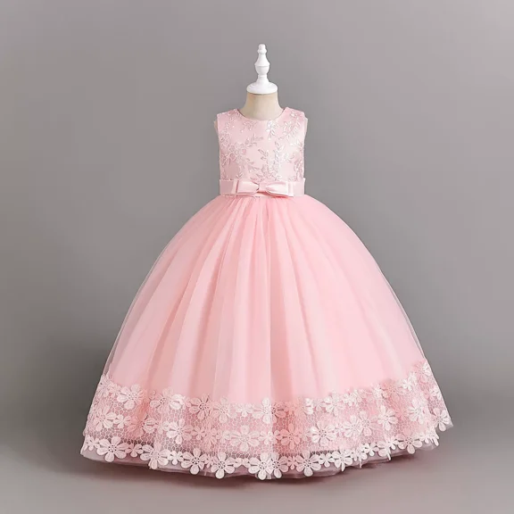 Girl's Formal Lace & Tulle Dress - Flower Girl, Bridesmaid, Party Gown for Weddings, Pageants, Special Occasions