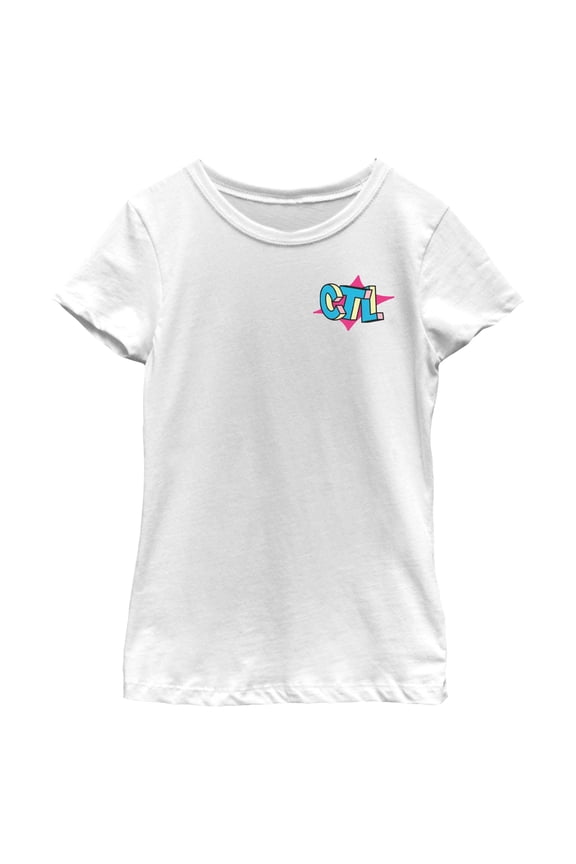 Girl's Fortnite CTL Retro Small Logo  Graphic Tee White Large