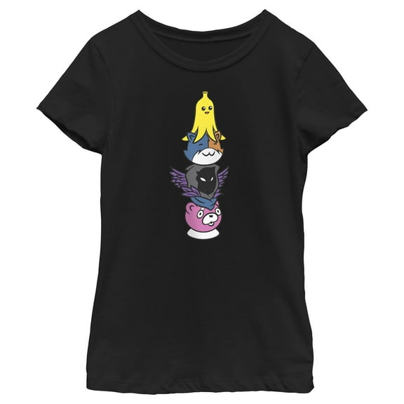 Girl's Fortnite Character Stack Graphic Tee Black Medium
