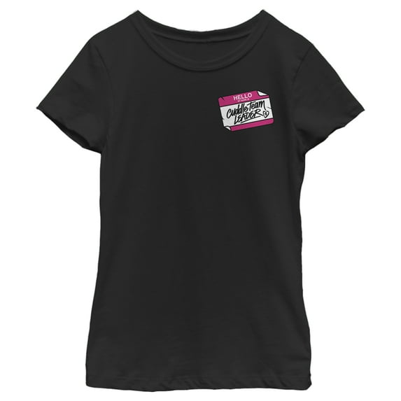 Girl's Fortnite Cuddle Name Tag  Graphic Tee Black X Large
