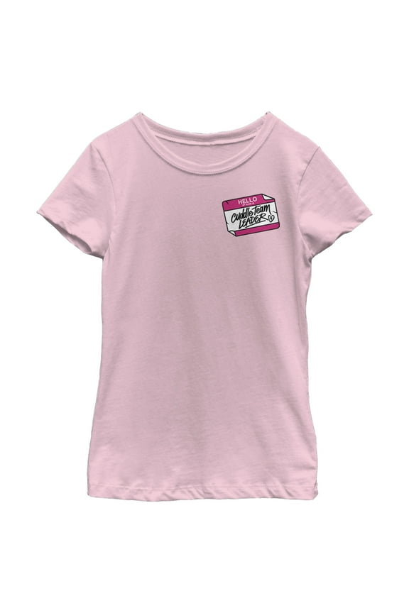 Girl's Fortnite Cuddle Name Tag Graphic Tee Light Pink Medium