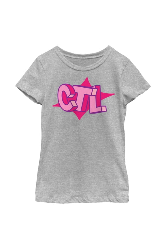 Girl's Fortnite Cuddle Team Leader Pink Logo Graphic Tee Athletic Heather Large