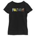 thumbnail image 1 of Girl's Fortnite Logo Character Fill Graphic Tee Black Medium, 1 of 4