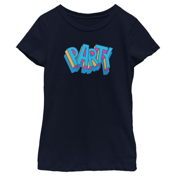 Girl's Fortnite Loot Drop Party  Graphic Tee Navy Blue X Large