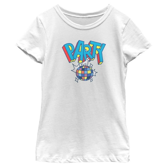 Girl's Fortnite Loot Drop Party Llama Graphic Tee White Large