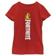 thumbnail image 1 of Girl's Fortnite Peely Peace Sign Logo Graphic Tee Red X Large, 1 of 5