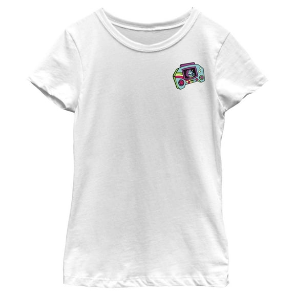 Girl's Fortnite Rainbow Smash Handheld Console  Graphic Tee White Medium