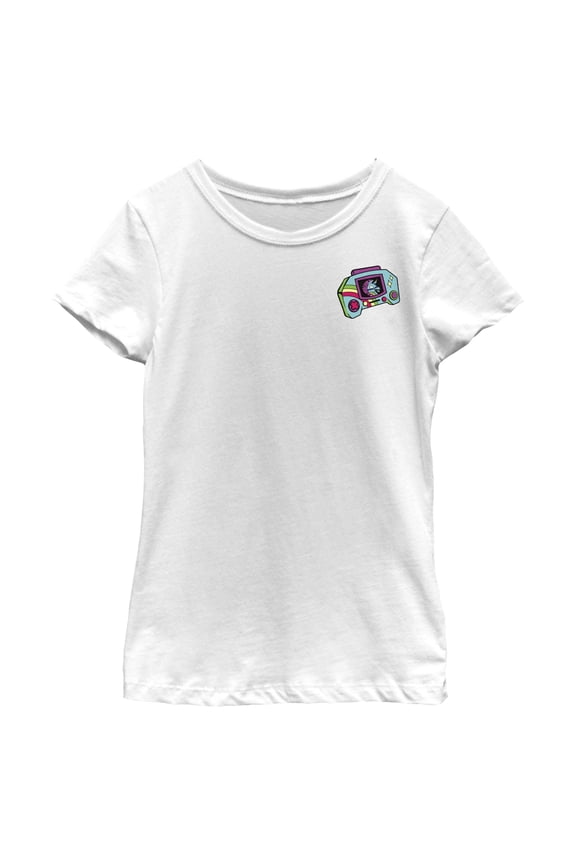 Girl's Fortnite Rainbow Smash Handheld Console Graphic Tee White Medium